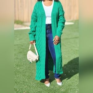 Long Open Knitted Cardigan Medium